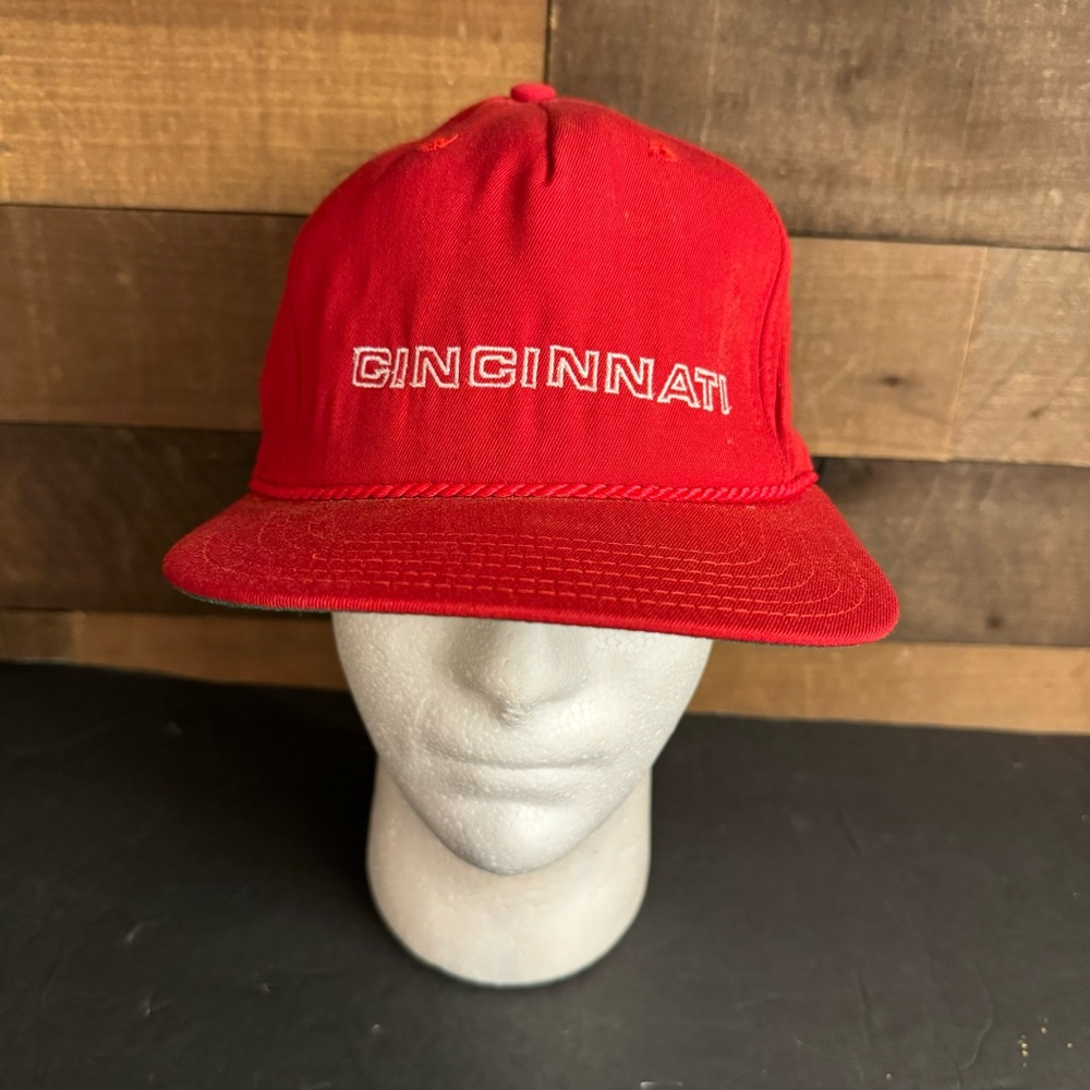 Vintage New Era Pro Design Dupont Visor Cincinnati Red Hat Snap Back USA Dupont